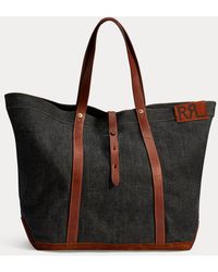 RRL - Leather-Trim Denim Tote - Lyst