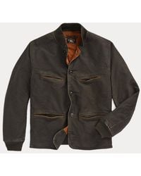 RRL - Leather-trim Cotton Bomber Jacket - Lyst