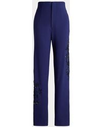 Ralph Lauren Collection - Ramona Embellished Stretch Wool Trouser - Lyst