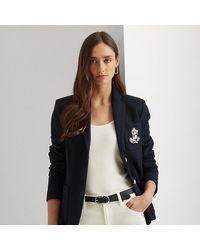 Lauren by Ralph Lauren Patch Jacquard Blazer in Black | Lyst