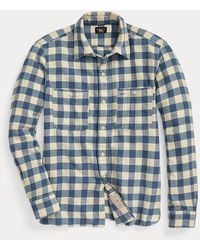RRL - Plaid Cotton-linen Shirt - Lyst