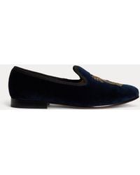 Ralph Lauren - Paxton Crest Velvet Slipper - Lyst