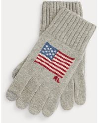 Ralph Lauren - Flag-Intarsia Wool-Blend Touch Gloves - Lyst
