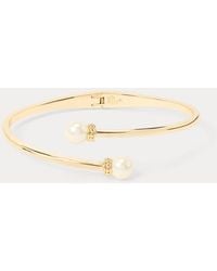 Ralph Lauren - Plated Faux-Pearl Hinge Bangle - Lyst