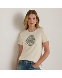 Ralph Lauren - Maglietta in jersey di cotone con stemma - Lyst