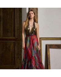 Ralph Lauren Collection - Daphne Print Silk Gazar Maxiskirt - Lyst