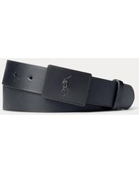 Polo Ralph Lauren - Cinturón de piel con hebilla de placa con caballo - Lyst
