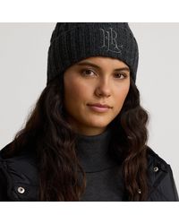 Ralph Lauren - Embroidered-Logo Cable-Knit Beanie - Lyst