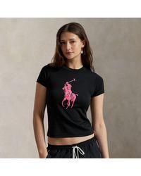 Polo Ralph Lauren - Maglietta Pink Pony in cotone a coste - Lyst