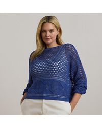 Ralph Lauren - Ralph Lauren Pointelle-Knit Linen-Blend Sweater - Lyst