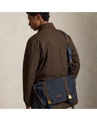 Polo Ralph Lauren - Suede-Trim Messenger Bag - Lyst