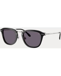 Ralph Lauren - Automotive Metal-Temple Round Sunglasses - Lyst