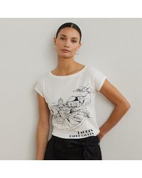 Ralph Lauren - Cotton-Blend Jersey Graphic T-Shirt - Lyst
