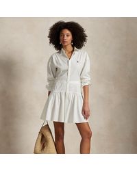 Polo Ralph Lauren - Robe-Chemise À Pans En Popeline De Coton - Lyst