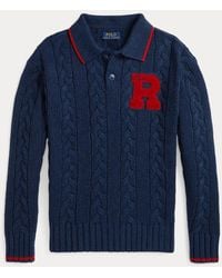 Polo Ralph Lauren - Ralph Lauren Boy's Cable-Knit Cotton Polo-Collar Sweater - Lyst