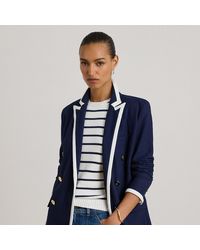 Ralph Lauren - Two-Tone Double-Breasted Piqué Blazer - Lyst