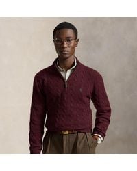 Polo Ralph Lauren - Cable-Knit Quarter-Zip Sweater - Lyst