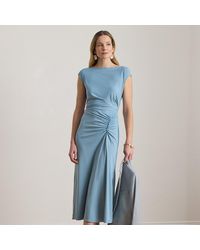 Ralph Lauren - Pleated Jersey Cap-Sleeve Dress - Lyst