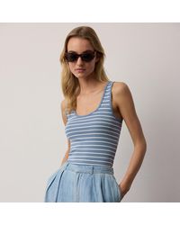 Ralph Lauren - Ellis Rib-Knit Striped Tank Top - Lyst