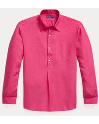Ralph Lauren Purple Label - Silk-linen Popover Shirt - Lyst