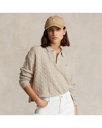 Polo Ralph Lauren - Cable-knit Wool-cashmere Polo Shirt - Lyst