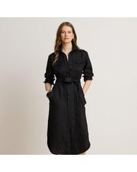 Ralph Lauren - Belted Linen Midi Shirt Dress - Lyst