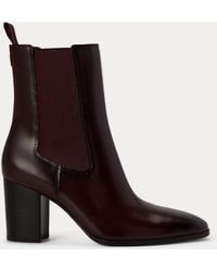 Ralph Lauren - Raelynn Glazed Leather Booties - Lyst