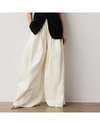 Ralph Lauren - Vannesa Lambskin Wide-Leg Trouser - Lyst