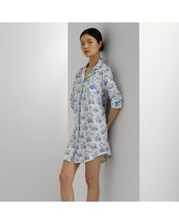 Lauren by Ralph Lauren - Floral Cotton-blend Jersey Sleep Shirt - Lyst