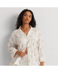 Lauren by Ralph Lauren - Ralph Lauren Floral Cotton-blend Jersey Sleep Set - Lyst