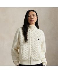 Ralph Lauren - Ralph Lauren Hybrid Cable-Knit Bomber Jacket - Lyst