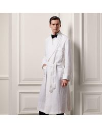 Ralph Lauren - Bademantel Aus Leinen Mit Monogramm - Lyst