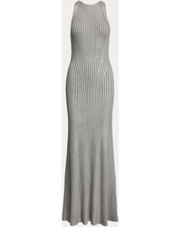 Ralph Lauren - Foiled Rib-Knit Sleeveless Evening Dress - Lyst