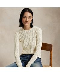 Polo Ralph Lauren - Maglia a girocollo in cotone a trecce - Lyst
