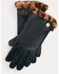 Ralph Lauren - Faux-Fur-Lined Sheepskin Tech Gloves - Lyst