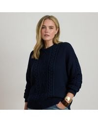 Ralph Lauren - Ralph Lauren Cable-Knit Cotton Crewneck Sweater - Lyst