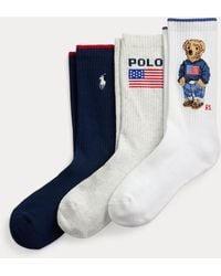 Polo Ralph Lauren - Polo Bear Logo Crew Sock 3-Pack - Lyst