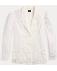 RRL - Leinen-Baumwoll-Jacke Mit Stickerei - Lyst