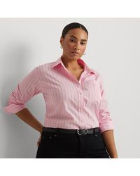 Lauren by Ralph Lauren - Ralph Lauren Relaxed Fit Striped Broadcloth Shirt - Lyst