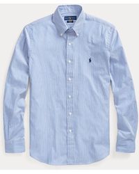 Polo Ralph Lauren Slim Fit Gestreept Poplin Shirt - Blauw