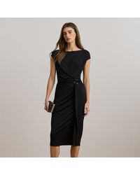Ralph Lauren - Ring-Trim Jersey Cap-Sleeve Dress - Lyst