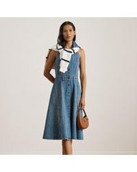 Ralph Lauren - Panelled Denim Sleeveless Shirt Dress - Lyst