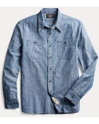 RRL - Camicia in chambray indaco - Lyst