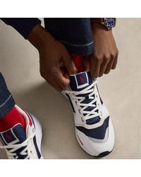 Polo Ralph Lauren - Train 89 V2 Suede-Panelled Trainer - Lyst