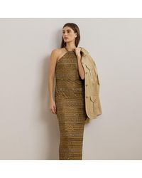 Ralph Lauren - Beaded Mesh Halter Gown - Lyst