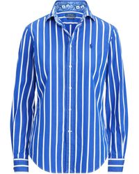 Polo Ralph Lauren Gestreiftes Baumwollhemd - Blau
