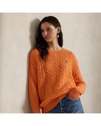 Polo Ralph Lauren - Wollen-Kasjmier Kabeltrui Met Ronde Hals - Lyst