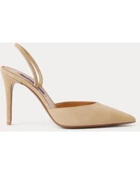 Ralph Lauren - Marcy 95 Mm Goat-Suede Slingback Pump - Lyst