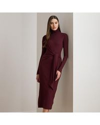 Ralph Lauren - Jurk Met Turtleneck En Strik Voor - Lyst