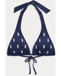 Polo Ralph Lauren Zweifarbiges Neckholder-Bikinitop - Blau